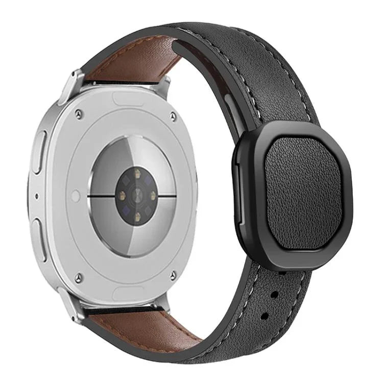 สายหนังแท้หัวเข็มขัดแม่เหล็กพับได้ สำหรับ Samsung Galaxy Watch8 / Watch8 Classic
