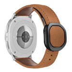 สายหนังแท้หัวเข็มขัดแม่เหล็กพับได้ สำหรับ Samsung Galaxy Watch8 / Watch8 Classic