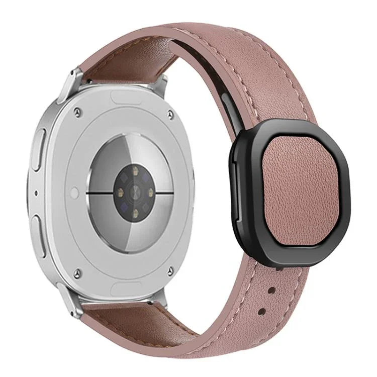 สายหนังแท้หัวเข็มขัดแม่เหล็กพับได้ สำหรับ Samsung Galaxy Watch8 / Watch8 Classic