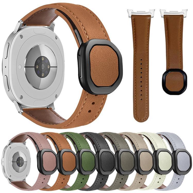 สายหนังแท้หัวเข็มขัดแม่เหล็กพับได้ สำหรับ Samsung Galaxy Watch8 / Watch8 Classic