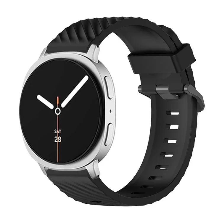 สายซิลิโคนหัวเข็มขัดสีดำลายสน สำหรับ Samsung Galaxy Watch8 / Watch8 Classic