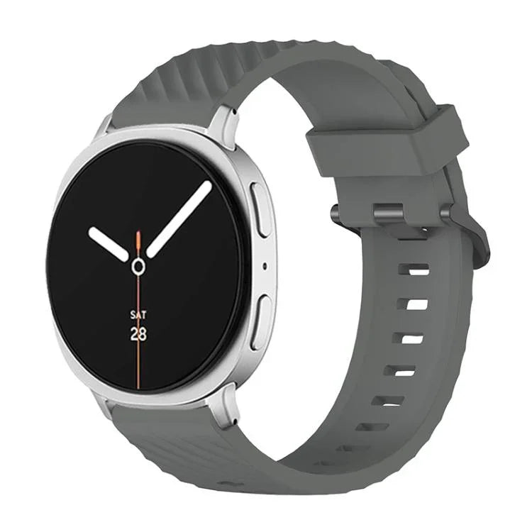 สายซิลิโคนหัวเข็มขัดสีดำลายสน สำหรับ Samsung Galaxy Watch8 / Watch8 Classic