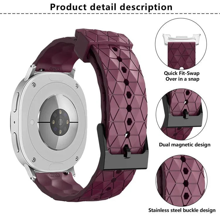 สายซิลิโคนสีพื้นลายลูกฟุตบอล สำหรับ Samsung Galaxy Watch8 / Watch8 Classic