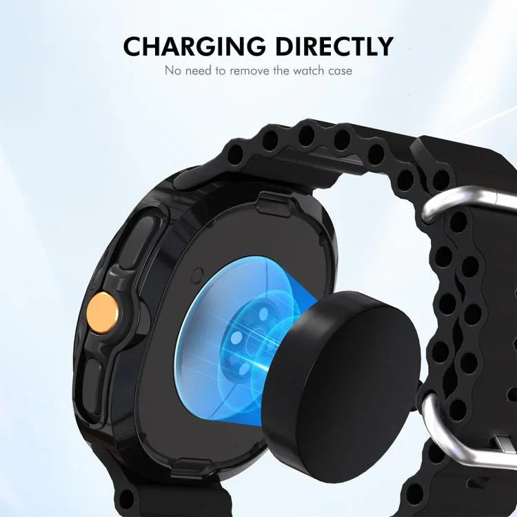 เคส ENKAY Hat-Prince 2 in 1 ชุบไฟฟ้านุ่ม TPU พร้อมฟิล์มนุ่ม PMMA ครอบคลุมเต็ม สำหรับ Samsung Galaxy Watch8 Classic 46มม.
