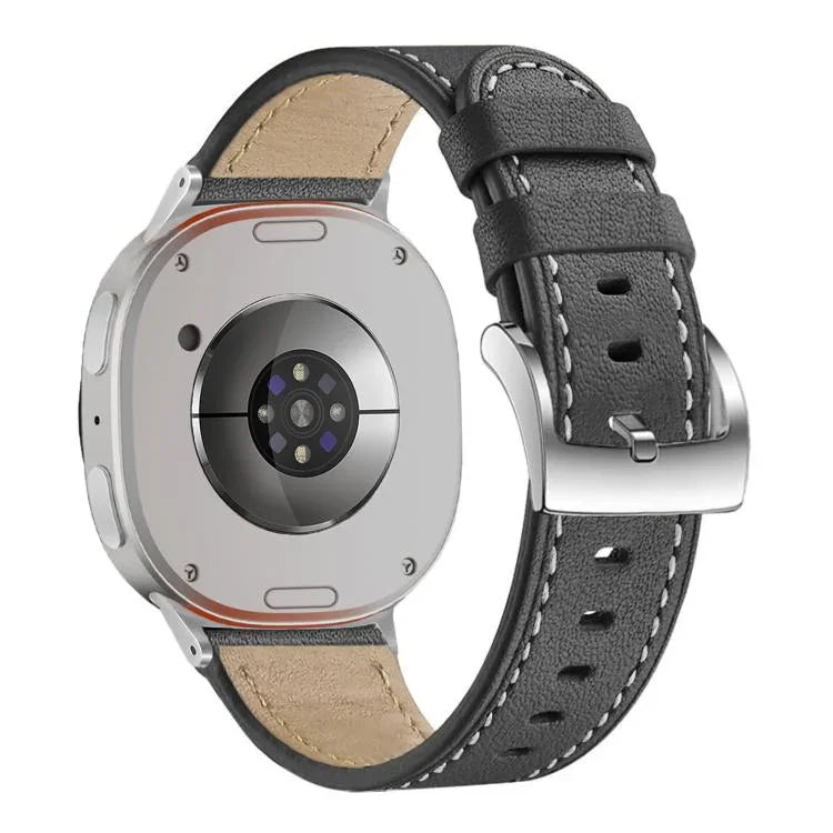 สายรัดนาฬิกาหนังแบบหัวเข็มขัดสี่เหลี่ยมปลายกลม สำหรับ Samsung Galaxy Watch8 / Watch8 Classic