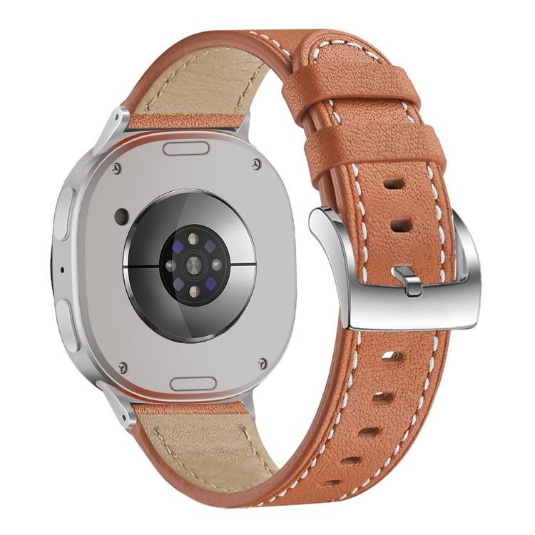สายรัดนาฬิกาหนังแบบหัวเข็มขัดสี่เหลี่ยมปลายกลม สำหรับ Samsung Galaxy Watch8 / Watch8 Classic
