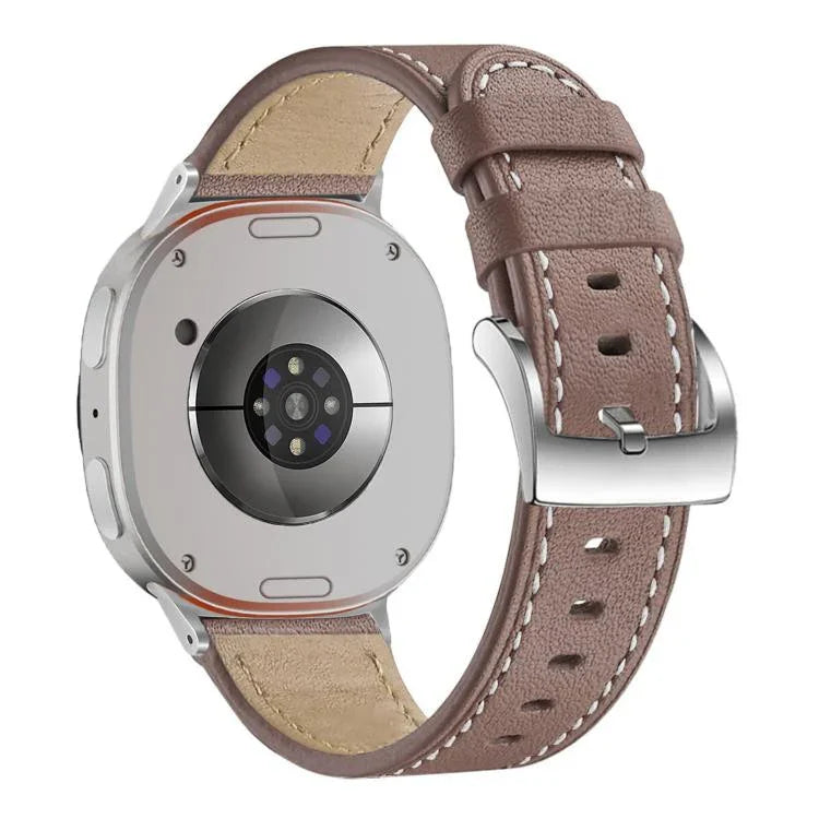 สายรัดนาฬิกาหนังแบบหัวเข็มขัดสี่เหลี่ยมปลายกลม สำหรับ Samsung Galaxy Watch8 / Watch8 Classic