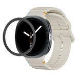 สายรัดนาฬิกาซิลิโคนขอบลายเพชรพร้อมหัวเข็มขัดสีเย็บลายคลื่น สำหรับ Samsung Galaxy Watch8 44 มม. และ 40 มม.