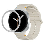 สายรัดนาฬิกาซิลิโคนขอบลายเพชรพร้อมหัวเข็มขัดสีเย็บลายคลื่น สำหรับ Samsung Galaxy Watch8 44 มม. และ 40 มม.