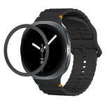 สายรัดนาฬิกาซิลิโคนขอบลายเพชรพร้อมหัวเข็มขัดสีเย็บลายคลื่น สำหรับ Samsung Galaxy Watch8 44 มม. และ 40 มม.