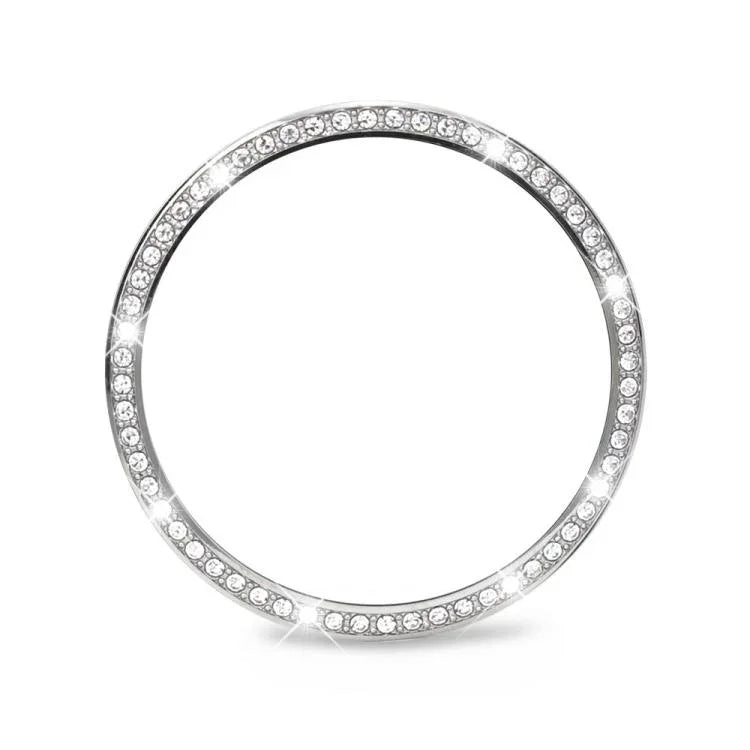 สายรัดนาฬิกาซิลิโคนขอบเพชรพร้อมหัวเข็มขัดสีเย็บลายคลื่น สำหรับ Samsung Galaxy Watch8 44 มม. และ 40 มม.
