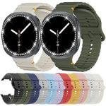 สายรัดนาฬิกาซิลิโคนขอบเพชรพร้อมหัวเข็มขัดสีเย็บลายคลื่น สำหรับ Samsung Galaxy Watch8 44 มม. และ 40 มม.