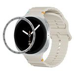 สายรัดนาฬิกาซิลิโคนขอบสปีดพร้อมหัวเข็มขัดสีเย็บลายคลื่น สำหรับ Samsung Galaxy Watch8 44 มม. และ 40 มม.