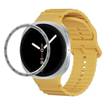 สายรัดนาฬิกาซิลิโคนขอบสปีดพร้อมหัวเข็มขัดสีเย็บลายคลื่น สำหรับ Samsung Galaxy Watch8 44 มม. และ 40 มม.