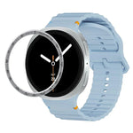 สายรัดนาฬิกาซิลิโคนขอบสปีดพร้อมหัวเข็มขัดสีเย็บลายคลื่น สำหรับ Samsung Galaxy Watch8 44 มม. และ 40 มม.
