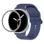 สายรัดนาฬิกาซิลิโคนขอบสปีดพร้อมหัวเข็มขัดสีเย็บลายคลื่น สำหรับ Samsung Galaxy Watch8 44 มม. และ 40 มม.