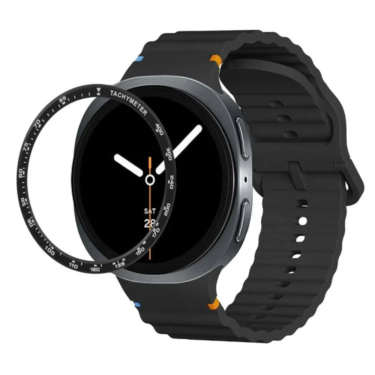 สายรัดนาฬิกาซิลิโคนขอบสปีดพร้อมหัวเข็มขัดสีเย็บลายคลื่น สำหรับ Samsung Galaxy Watch8 44 มม. และ 40 มม.