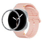 สายรัดนาฬิกาซิลิโคนขอบสปีดพร้อมหัวเข็มขัดสีเย็บลายคลื่น สำหรับ Samsung Galaxy Watch8 44 มม. และ 40 มม.