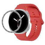 สายรัดนาฬิกาซิลิโคนขอบสปีดพร้อมหัวเข็มขัดสีเย็บลายคลื่น สำหรับ Samsung Galaxy Watch8 44 มม. และ 40 มม.
