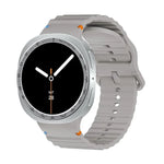 สายรัดนาฬิกาซิลิโคนขอบสปีดพร้อมหัวเข็มขัดสีเย็บลายคลื่น สำหรับ Samsung Galaxy Watch8 44 มม. และ 40 มม.