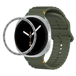 สายรัดนาฬิกาซิลิโคนขอบสปีดพร้อมหัวเข็มขัดสีเย็บลายคลื่น สำหรับ Samsung Galaxy Watch8 44 มม. และ 40 มม.