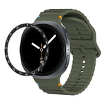 สายรัดนาฬิกาซิลิโคนขอบสปีดพร้อมหัวเข็มขัดสีเย็บลายคลื่น สำหรับ Samsung Galaxy Watch8 44 มม. และ 40 มม.