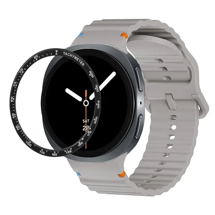 สายรัดนาฬิกาซิลิโคนขอบสปีดพร้อมหัวเข็มขัดสีเย็บลายคลื่น สำหรับ Samsung Galaxy Watch8 44 มม. และ 40 มม.