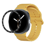 สายรัดนาฬิกาซิลิโคนขอบสปีดพร้อมหัวเข็มขัดสีเย็บลายคลื่น สำหรับ Samsung Galaxy Watch8 44 มม. และ 40 มม.