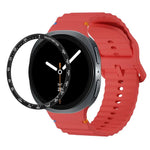 สายรัดนาฬิกาซิลิโคนขอบสปีดพร้อมหัวเข็มขัดสีเย็บลายคลื่น สำหรับ Samsung Galaxy Watch8 44 มม. และ 40 มม.