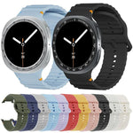 สายรัดนาฬิกาซิลิโคนขอบสปีดพร้อมหัวเข็มขัดสีเย็บลายคลื่น สำหรับ Samsung Galaxy Watch8 44 มม. และ 40 มม.
