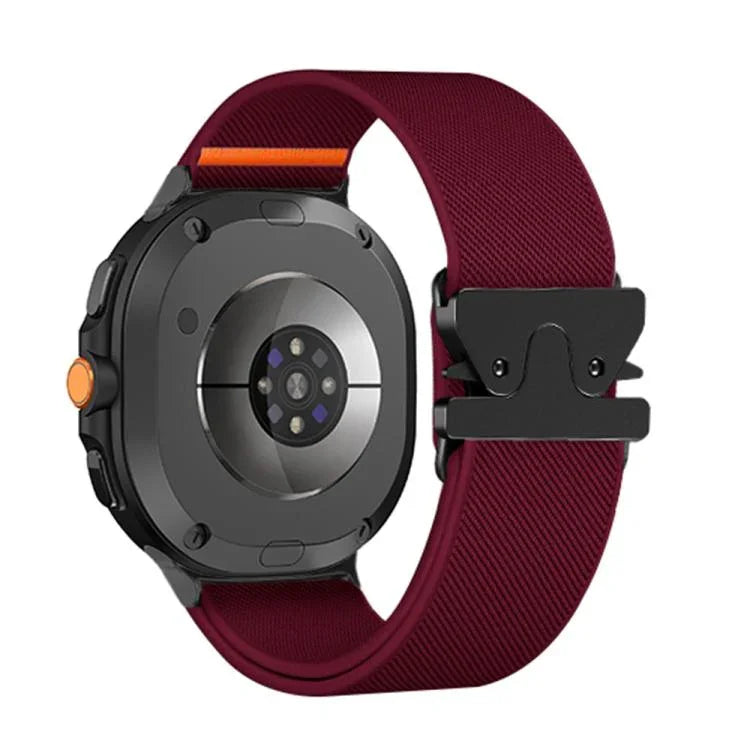 สายรัดนาฬิกาไนลอนยืดหยุ่นแบบหัวเข็มขัดร่มชูชีพ สำหรับ Samsung Galaxy Watch8 / Watch8 Classic