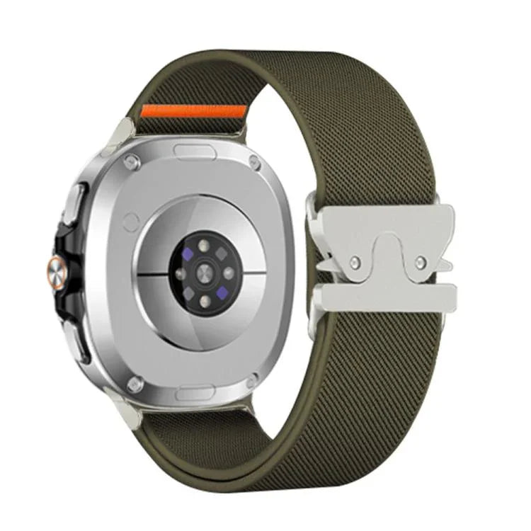 สายรัดนาฬิกาไนลอนยืดหยุ่นแบบหัวเข็มขัดร่มชูชีพ สำหรับ Samsung Galaxy Watch8 / Watch8 Classic
