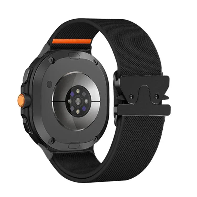 สายรัดนาฬิกาไนลอนยืดหยุ่นแบบหัวเข็มขัดร่มชูชีพ สำหรับ Samsung Galaxy Watch8 / Watch8 Classic