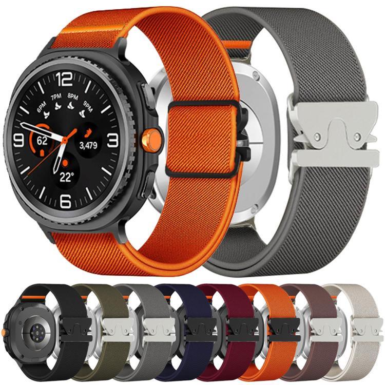 สายรัดนาฬิกาไนลอนยืดหยุ่นแบบหัวเข็มขัดร่มชูชีพ สำหรับ Samsung Galaxy Watch8 / Watch8 Classic