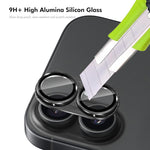 ENKAY Anti-reflection Camera Lens Brushed Aluminium Alloy Tempered Glass Film, For iPhone 17