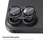 ENKAY Anti-reflection Camera Lens Brushed Aluminium Alloy Tempered Glass Film, For iPhone 17