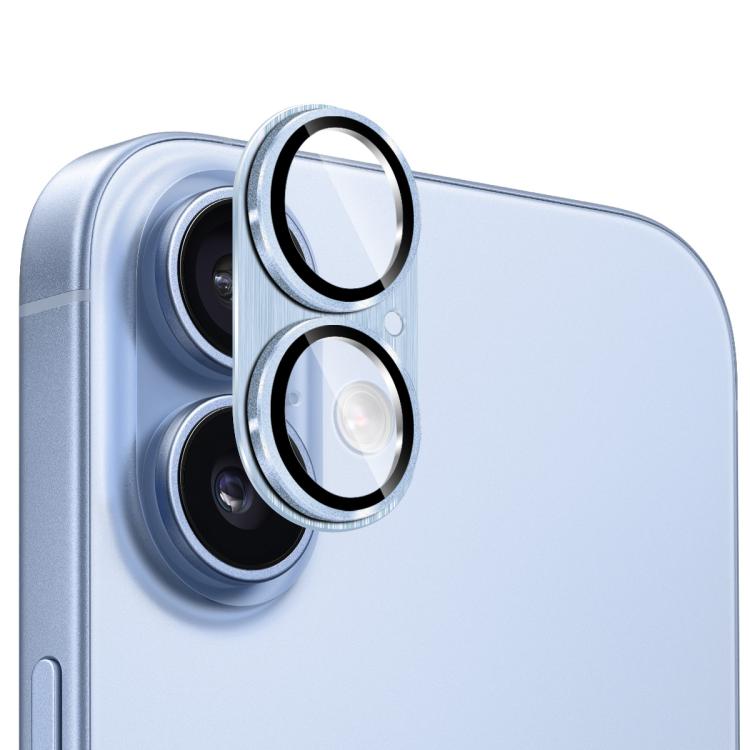 ENKAY Anti-reflection Camera Lens Brushed Aluminium Alloy Tempered Glass Film, For iPhone 17