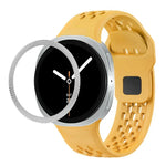 สายรัดนาฬิกาซิลิโคนขอบลายเพชรพร้อมหัวเข็มขัดสีดำ สำหรับ Samsung Galaxy Watch8 44 มม. และ 40 มม.