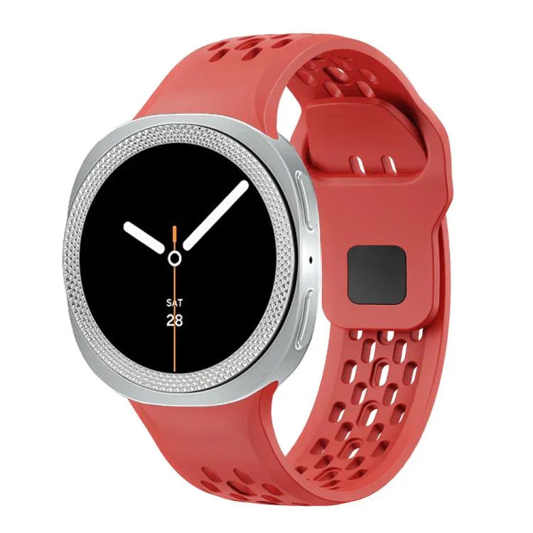 สายรัดนาฬิกาซิลิโคนขอบลายเพชรพร้อมหัวเข็มขัดสีดำ สำหรับ Samsung Galaxy Watch8 44 มม. และ 40 มม.