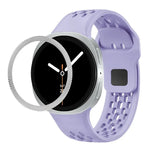 สายรัดนาฬิกาซิลิโคนขอบลายเพชรพร้อมหัวเข็มขัดสีดำ สำหรับ Samsung Galaxy Watch8 44 มม. และ 40 มม.