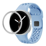 สายรัดนาฬิกาซิลิโคนขอบลายเพชรพร้อมหัวเข็มขัดสีดำ สำหรับ Samsung Galaxy Watch8 44 มม. และ 40 มม.