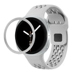 สายรัดนาฬิกาซิลิโคนขอบลายเพชรพร้อมหัวเข็มขัดสีดำ สำหรับ Samsung Galaxy Watch8 44 มม. และ 40 มม.