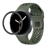 สายรัดนาฬิกาซิลิโคนขอบลายเพชรพร้อมหัวเข็มขัดสีดำ สำหรับ Samsung Galaxy Watch8 44 มม. และ 40 มม.