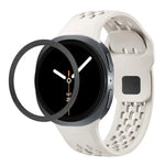 สายรัดนาฬิกาซิลิโคนขอบลายเพชรพร้อมหัวเข็มขัดสีดำ สำหรับ Samsung Galaxy Watch8 44 มม. และ 40 มม.
