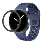 สายรัดนาฬิกาซิลิโคนขอบลายเพชรพร้อมหัวเข็มขัดสีดำ สำหรับ Samsung Galaxy Watch8 44 มม. และ 40 มม.