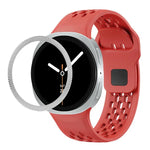 สายรัดนาฬิกาซิลิโคนขอบลายเพชรพร้อมหัวเข็มขัดสีดำ สำหรับ Samsung Galaxy Watch8 44 มม. และ 40 มม.