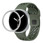 สายรัดนาฬิกาซิลิโคนขอบลายเพชรพร้อมหัวเข็มขัดสีดำ สำหรับ Samsung Galaxy Watch8 44 มม. และ 40 มม.
