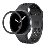 สายรัดนาฬิกาซิลิโคนขอบลายเพชรพร้อมหัวเข็มขัดสีดำ สำหรับ Samsung Galaxy Watch8 44 มม. และ 40 มม.