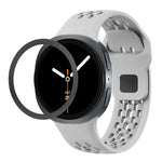 สายรัดนาฬิกาซิลิโคนขอบลายเพชรพร้อมหัวเข็มขัดสีดำ สำหรับ Samsung Galaxy Watch8 44 มม. และ 40 มม.