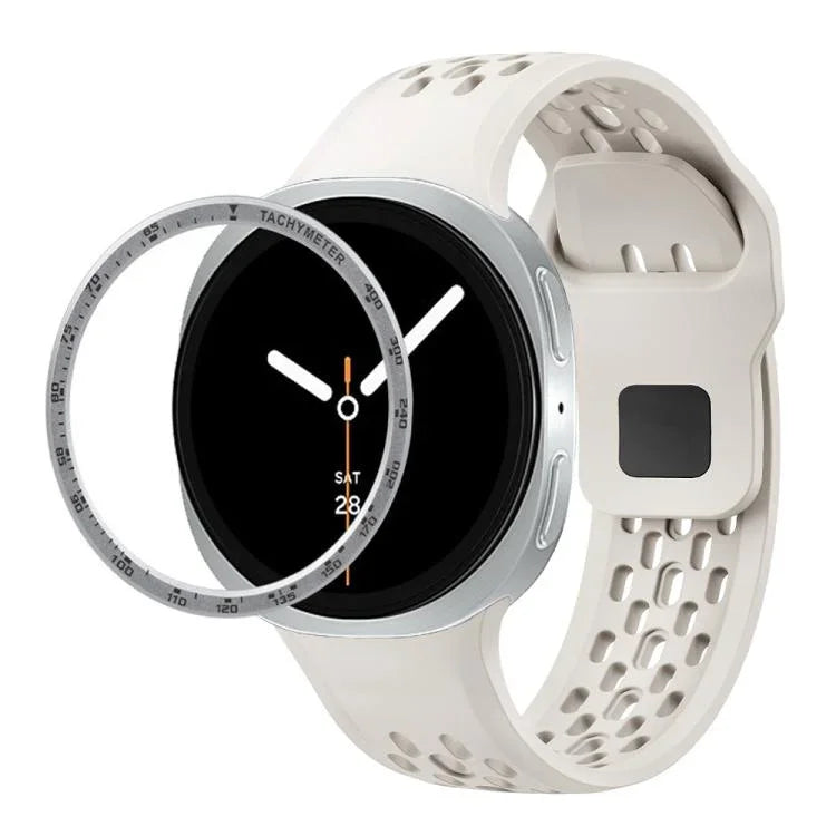 สายรัดนาฬิกาซิลิโคนขอบสปีดพร้อมหัวเข็มขัดสีดำ สำหรับ Samsung Galaxy Watch8 44 มม. และ 40 มม.